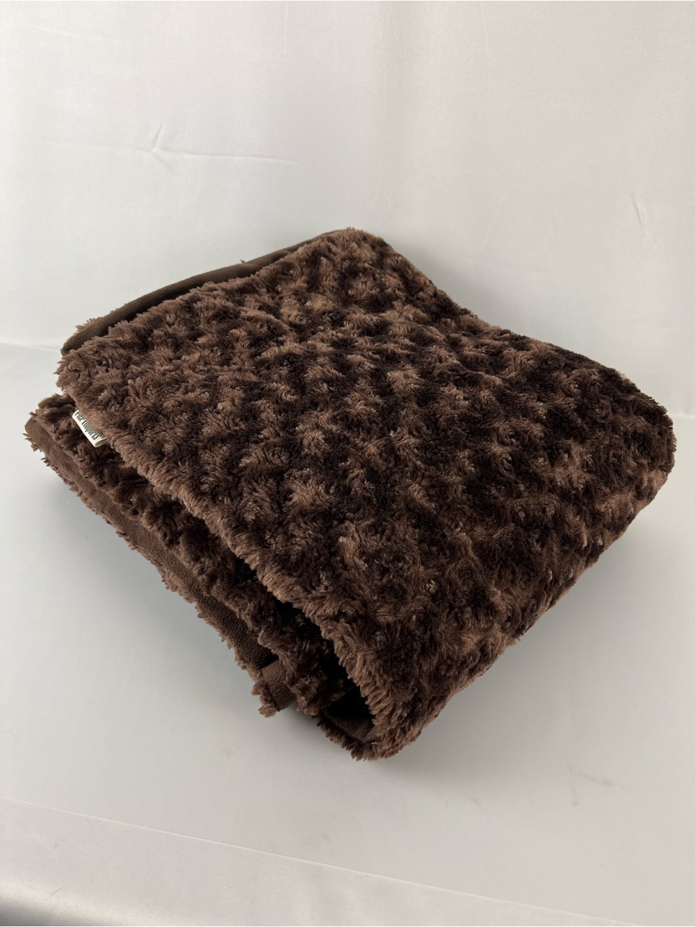 Pier 1 Imports Faux Fur Reversible Throw Blanket Mink Dark Brown 48” x 60”